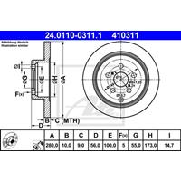 Bremsscheibe | ATE (24.0110-0311.1)