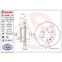 Remschijf COATED DISC LINE BREMBO, Remschijftype: Binnen geventileerd, u.a. für Mercedes-Benz, VW