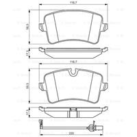 Remblokkenset, schijfrem BOSCH, u.a. für Porsche, Audi