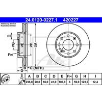 Bremsscheibe Vorderachse ATE 24.0120-0227.1