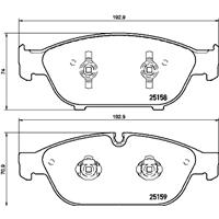 Remblokkenset, schijfrem BREMBO, u.a. für Audi