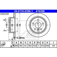 Bremsscheibe | ATE (24.0110-0396.1)