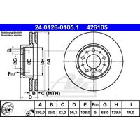 Bremsscheibe | ATE (24.0126-0105.1)