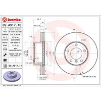 Bremsscheibe Vorderachse Brembo 09.A917.11