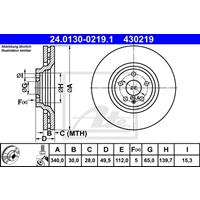 Bremsscheibe | ATE (24.0130-0219.1)