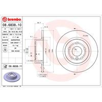 Remschijf COATED DISC LINE BREMBO, Remschijftype: Massief, u.a. für Land Rover