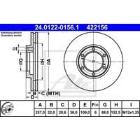 Bremsscheibe Vorderachse ATE 24.0122-0156.1