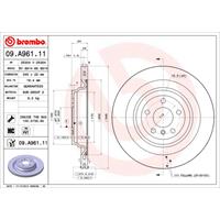 BREMBO Bremsscheiben 09.A961.11 Scheibenbremsen,Bremsscheibe MERCEDES-BENZ,M-CLASS W166,GL-CLASS X166,GLS X166