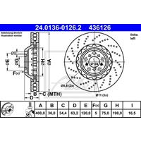 Bremsscheibe | ATE (24.0136-0126.2)