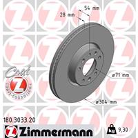 Bremsscheibe Vorderachse Zimmermann 180.3033.20