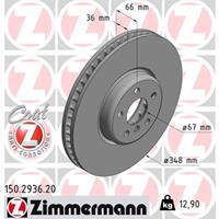 Remschijf COAT Z Zimmermann, Remschijftype: Binnen geventileerd, Inbouwplaats: Links, u.a. für BMW, Toyota