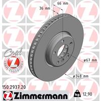 Zimmermann Bremsscheiben 150.2937.20 Scheibenbremsen,Bremsscheibe BMW,TOYOTA,5 G30,7 G11, G12,5 Touring G31,X3 G01,6 Gran Turismo G32