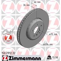 Bremsscheibe Vorderachse links Zimmermann 150.2912.32