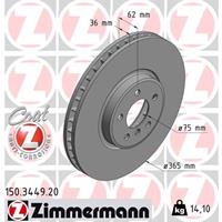 Zimmermann Bremsscheiben 150.3449.20 Scheibenbremsen,Bremsscheibe BMW,X5 E70,X6 E71, E72,X5 F15, F85,X6 F16, F86