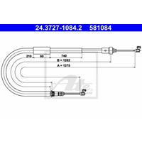 Seilzug, Feststellbremse hinten rechts ATE 24.3727-1084.2