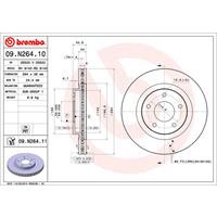 Remschijf COATED DISC LINE BREMBO, Remschijftype: Binnen geventileerd, u.a. für Mitsubishi, Citroën, Peugeot