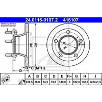 Bremsscheibe Vorderachse ATE 24.0116-0107.2