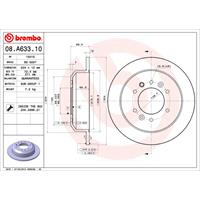 Bremsscheibe Hinterachse Brembo 08.A633.10