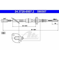 Seilzug, Kupplungsbetätigung | ATE (24.3728-0507.2)