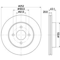 HELLA Bremsscheiben 8DD 355 112-961 Scheibenbremsen,Bremsscheibe NISSAN,ALMERA I Hatchback N15,ALMERA I N15