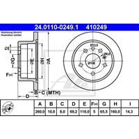 Bremsscheibe | ATE (24.0110-0249.1)