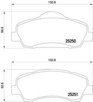 Remblokkenset, schijfrem BREMBO, u.a. für Citroën, Peugeot