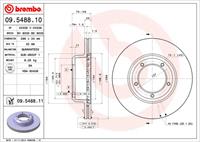 Remschijf COATED DISC LINE BREMBO, Remschijftype: Binnen geventileerd, u.a. für Land Rover