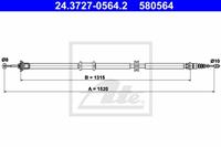 ATE Handbremsseil 24.3727-0564.2 Bremsseil,Seilzug Feststellbremse FIAT,LINEA 323