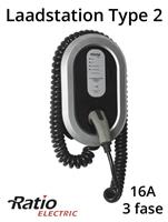 Ratio EV Laadstation type 2, 16A, 3 fase, laadkabel spiraal