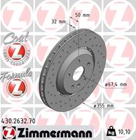 Remschijf FORMULA Z REMSCHIJF Zimmermann, Remschijftype: Geventileerd: , u.a. für Opel, Saab