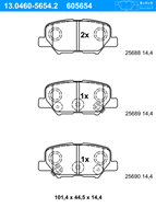 Remblokkenset, schijfrem ATE, u.a. für Mitsubishi, Citroën, Peugeot, Mazda