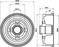 Bremstrommel Hinterachse Hella 8DT 355 300-411