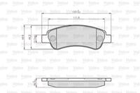 Remblokkenset, schijfrem Valeo, Inbouwplaats: Achteras: , u.a. für Peugeot, Fiat, Citroën