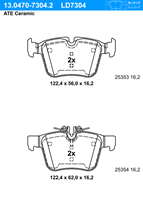 Remblokkenset, schijfrem ATE Ceramic ATE, u.a. für Mercedes-Benz