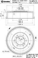 BREMBO Bremstrommel 14.A676.10  NISSAN,PICK UP D22,PICK UP D21