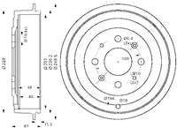 ATE Bremstrommel OPEL,FIAT,VAUXHALL 24.0220-3035.1 51827488,51840909,55701379  55703042,55704049,55704050,13423797,55701379,568004,568269,13423797