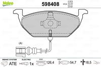 Bremsbelagsatz, Scheibenbremse Vorderachse Valeo 598408