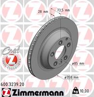 Zimmermann Remschijven VW,AUDI,PORSCHE 600.3239.20 95535240150,95535240151,95535240300 Remschijf 95835240150