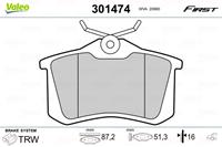 Valeo Bremsbeläge 301474 Bremsklötze,Scheibenbremsbelag VW,OPEL,RENAULT,GOLF III 1H1,POLO 6N2,POLO 6N1,GOLF III Variant 1H5,VENTO 1H2,GOLF III Van 1H1