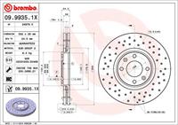 BREMBO Bremsscheiben XTRA LINE 09.9935.1X Scheibenbremsen,Bremsscheibe PEUGEOT,CITROËN,207 WA_, WC_,307 SW 3H,307 CC 3B,307 3A/C,207 SW WK_