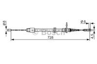 BOSCH Handbremsseil 1 987 482 301 Bremsseil,Seilzug Feststellbremse MERCEDES-BENZ,C-CLASS W204,C-CLASS T-Model S204,E-CLASS Coupe C207