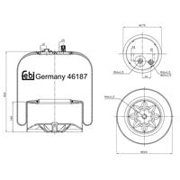 febibilstein Federbalg, Luftfederung Hinterachse Febi Bilstein 46187