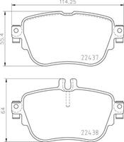 Remblokkenset, schijfrem BREMBO, u.a. für Mercedes-Benz