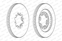 Remschijfn Komplett FERODO DDF1398 voorkant/geventileerd/2 stuks