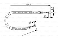 BOSCH Handbremsseil 1 987 477 857 Bremsseil,Seilzug Feststellbremse MERCEDES-BENZ,SPRINTER 3-t Kasten 903,SPRINTER 2-t Bus 901, 902