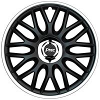 J-Tec 4-Delige Wieldoppenset Orden R 16-inch zwart/zilver + chroom...