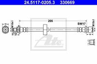 Bremsschlauch Hinterachse links ATE 24.5117-0205.3