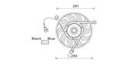 Volkswagen KOELVENTILATOR Type I/II 280mm 200W