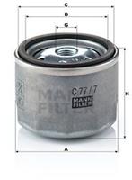 Luchtfilter, turbolader MANN-FILTER C 77/7