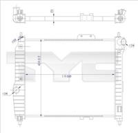 Kühler, Motorkühlung TYC 706-0021-R